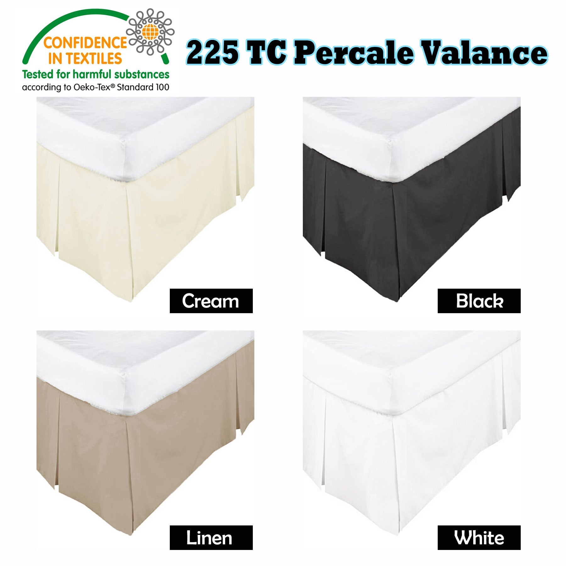 NNEDSZ Box Pleated Valance Black - SINGLE