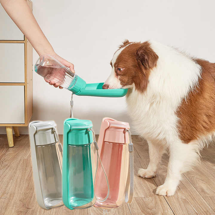 NNEDSZ Pink Portable Dog Water Bottle - Leak-Proof Travel Pet Hydration Solution