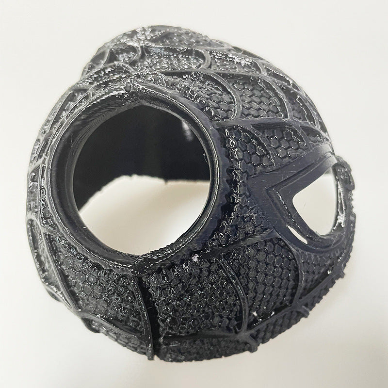 NNEDSZ Size M Black And Red Stitching DIY 3D Printed Spider-Man Cat Mask - Mini Decorative Half-Face Mask for Pets